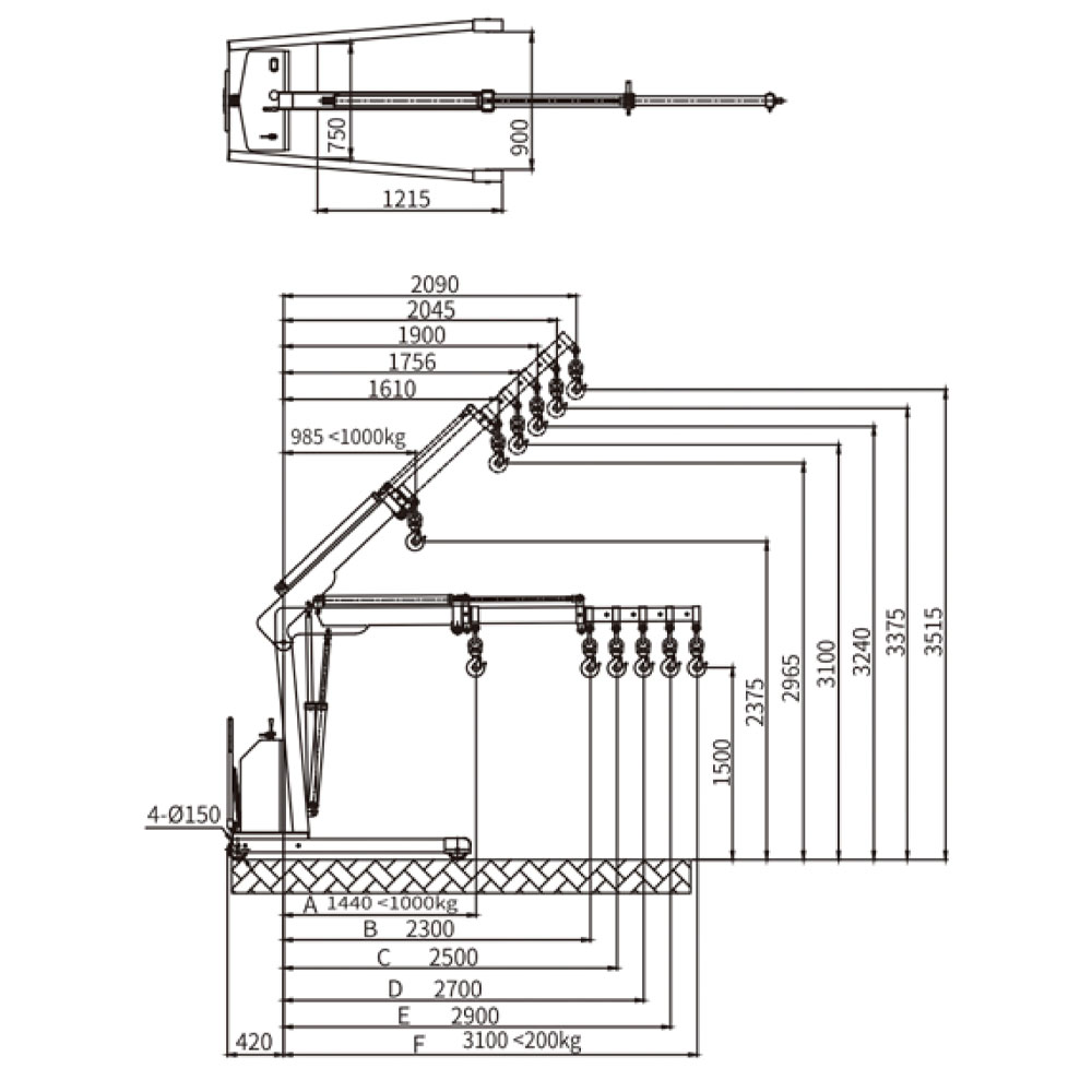 YIDO1 semi electrica Single Shop Crane